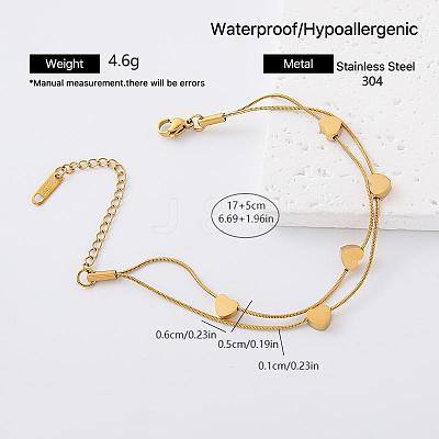 304 Stainless Steel 2-Strand Bracelets for Women FO9135-4-1