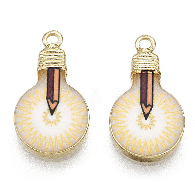 Printed Alloy Enamel Pendants ENAM-N056-178-08-1