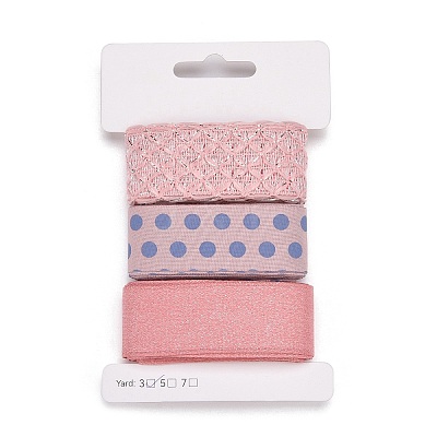 9 Yards 3 Styles Polyester Ribbon SRIB-A014-B08-1