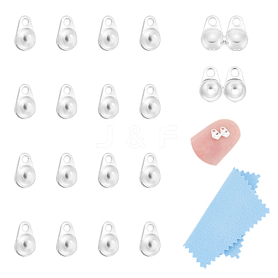 20Pcs 925 Sterling Silver Bead Tips Knot Covers STER-UN0001-25-1