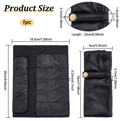 PU Imitation Leather Watch Roll Travel Cases AJEW-WH0329-23-1