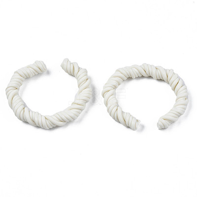 Polymer Clay Twist Rope Open Ring CLAY-N010-031-01-1