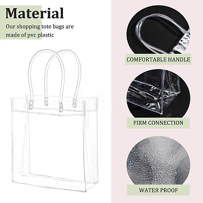 Valentine's Day Rectangle Transparent PVC Storage Bags with Handle ABAG-WH0038-38-1