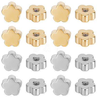 60Pcs 2 Colors Stainless Steel Ear Nuts STAS-BBC0006-40A-1
