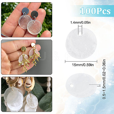 100Pcs Capiz Shell Charms SHEL-SC0001-25B-1