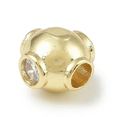 Rack Plating Brass Micro Pave Cubic Zirconia Beads KK-A220-24D-G-1