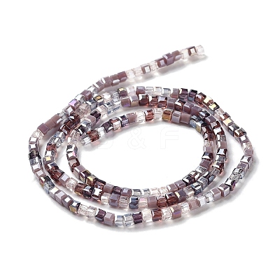 Gradient Color Electroplate Glass Bead Strands X-GLAA-E042-05-B10-1