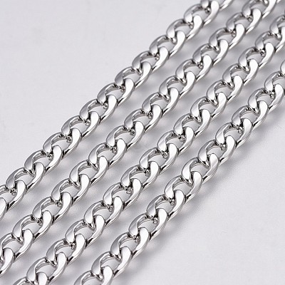 Tarnish Resistant 304 Stainless Steel Curb Chains CHS-G005-B-02P-1