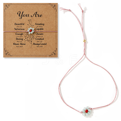 Flower Resin Beaded Slider Bracelets for Women SL9741-13-1