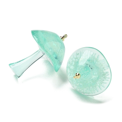 Luminous Epoxy Resin Mushroom Pendants RESI-C054-01F-1