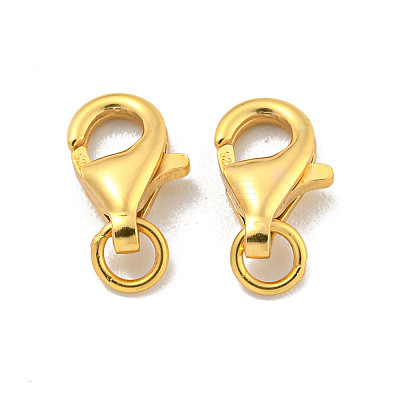 925 Sterling Silver Lobster Claw Clasps X-STER-C005-09G-1