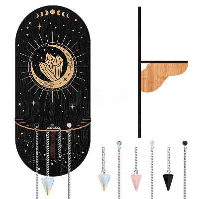 Hanging Wooden Crystal Display Shelf DJEW-CP0001-28A-1
