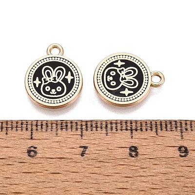 Rack Plating Alloy Enamel Pendants ENAM-N070-01C-01G-02-1