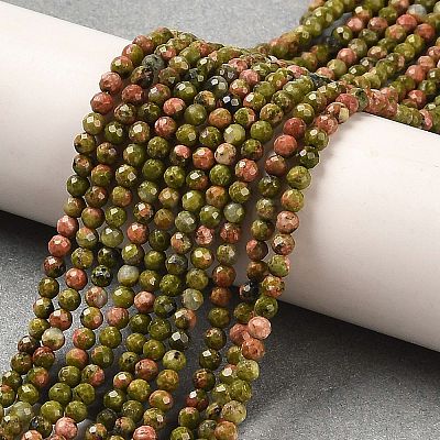 Natural Unakite Beads Strands G-Q002-B01-01-1