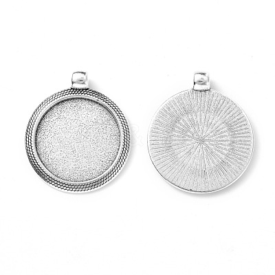 Tibetan Style Alloy Pendant Cabochon Settings X-TIBEP-N003-71AS-1