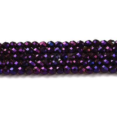 Electroplate Glass Beads Strands GLAA-H021-01A-FP09-1