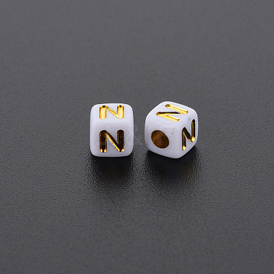 Opaque White Acrylic Beads MACR-Q242-010N-1