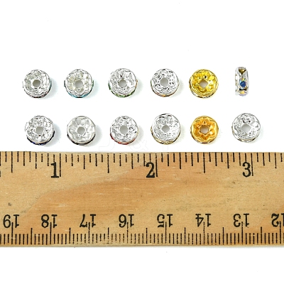 156Pcs 12 Styles Brass with Iron Rhinestone Spacer Beads FIND-FS0002-44-1