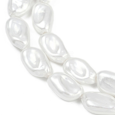 Electroplate Porcelain Imitation Pearl Beads Strands BSHE-Z009-01A-1