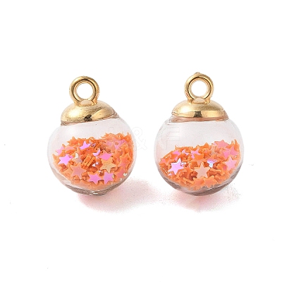 Glass Round Pendants GLAA-P063-01G-11-1
