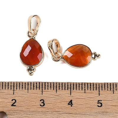 Natural Red Agate(Dyed & Heated) Faceted Pendans KK-L218-004G-07-1