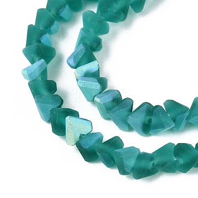 Frosted Transparent Glass Beads Strands GLAA-N054-4mm-09-1