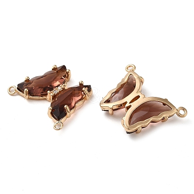 Brass Pave Faceted Glass Connector Charms FIND-Z020-03I-1
