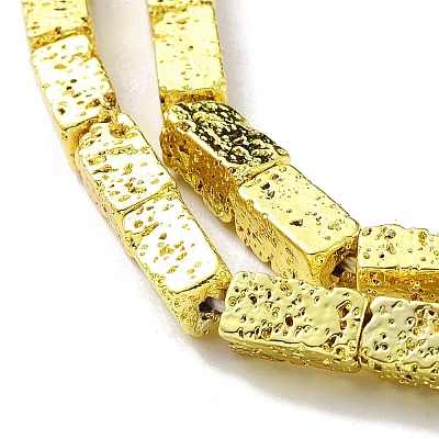 Electroplated Natural Lava Rock Beads Strands G-H303-A04-G01-1