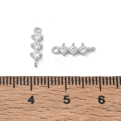 SHEGRACE Brass Pave Clear Cubic Zirconia Connector Charms XGRQ7H568-952P-1