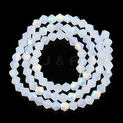 Imitation Jade Bicone Frosted Glass Bead Strands EGLA-A039-J2mm-MB05-1