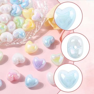 40Pcs UV Plating Opaque Acrylic Beads OACR-FS0002-20-1