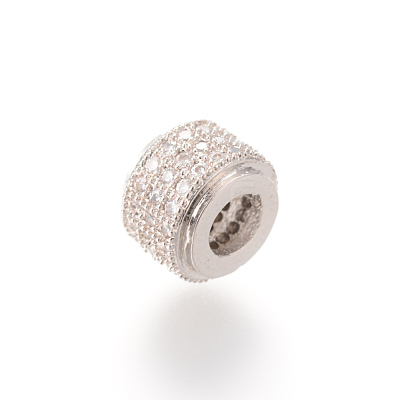 Brass Micro Pave Cubic Zirconia European Beads ZIRC-S053-YS013-2-1