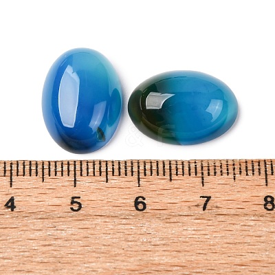 Dyed Oval Natural Blue Agate Cabochons G-K020-18x13mm-08-1