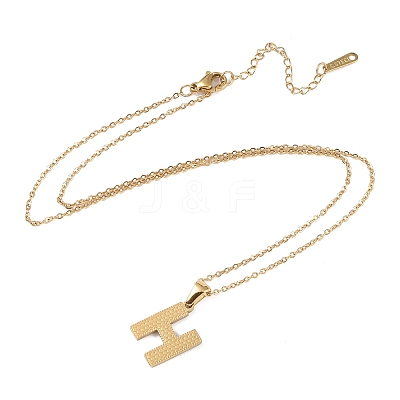 Ion Plating(IP) Initial Letter 304 Stainless Steel Pendant Necklaces NJEW-M199-01G-H-1
