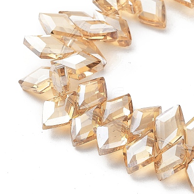 Electroplate Rhombus Glass Beads Strands EGLA-A036-12A-PL02-1