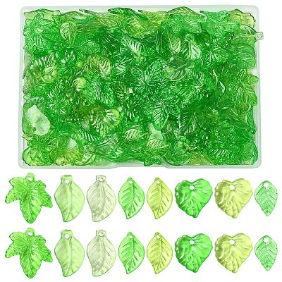 240Pcs 8 Styles Transparent Acrylic Pendants TACR-YW0003-52-1