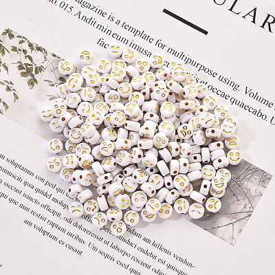 Opaque White Acrylic Beads MACR-YW0001-21A-1