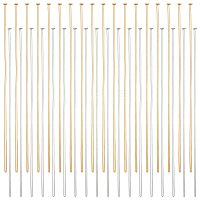 200Pcs 2 Colors Brass Flat Head Pins KK-ME0004-81-1