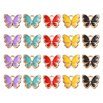 20Pcs 5 Colors Alloy Enamel Charms ENAM-YW0002-04-1