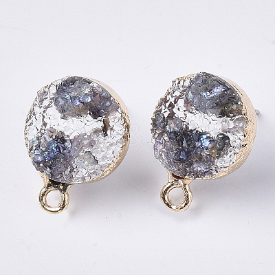 Druzy Resin Stud Earring Loops LS-RESI-S383-028A-1