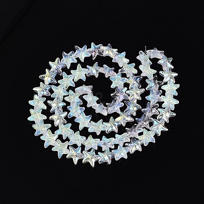 Electroplate Transparent Glass Beads Strands EGLA-Q136-01A-01-1