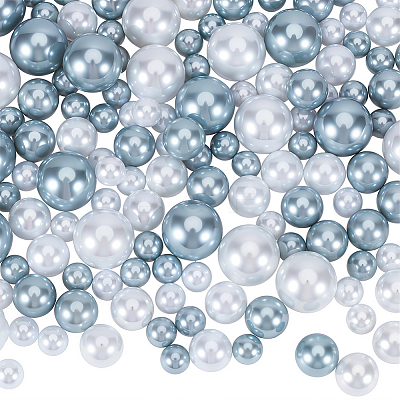 150Pcs 2 Colors ABS Plastic Imitation Pearl Round Beads KY-SP0001-63A-1