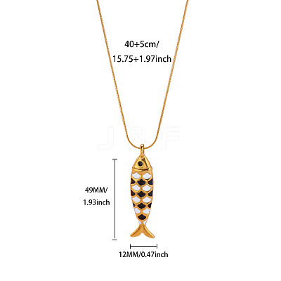 Ocean 304 Stainless Steel Enamel Pendant Necklaces WG71C62-06-1