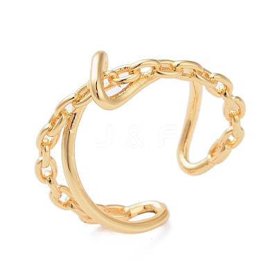 Brass Open Cuff Ring RJEW-R143-01B-G-1