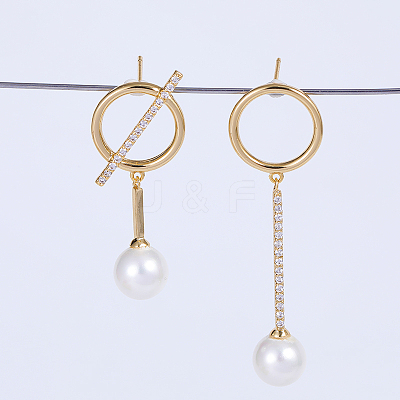 Fashionable Brass Round Stud Earrings ED8679-1