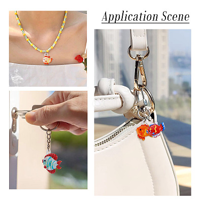 5Pcs 5 Colors Handmade Lampwork Pendants LAMP-TA0002-67A-1