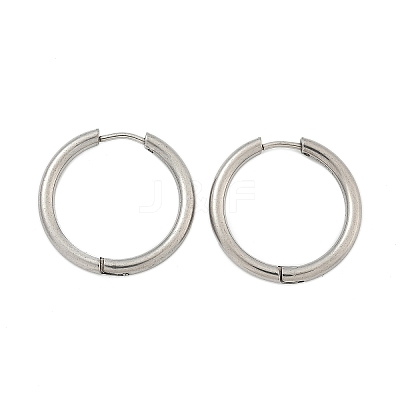 Tarnish Resistant 304 Stainless Steel Huggie Hoop Earrings EJEW-F111B-23mm-P-1