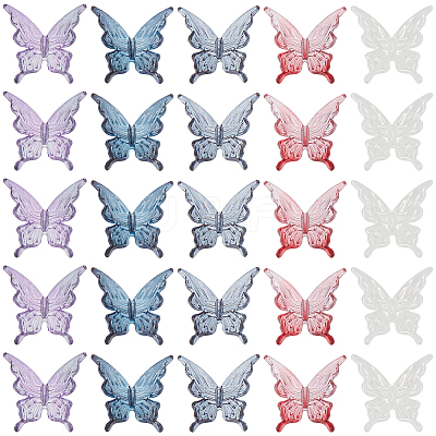 100Pcs 5 Colors Acrylic Beads TACR-SP0001-44-1