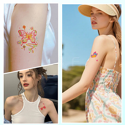 80 Sheets 4 Styles Butterfly Pattern Body Art Tattoos AJEW-SP0002-79-1