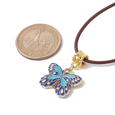 Alloy Enamel Butterfly Pendant Necklaces NJEW-JN04580-03-1